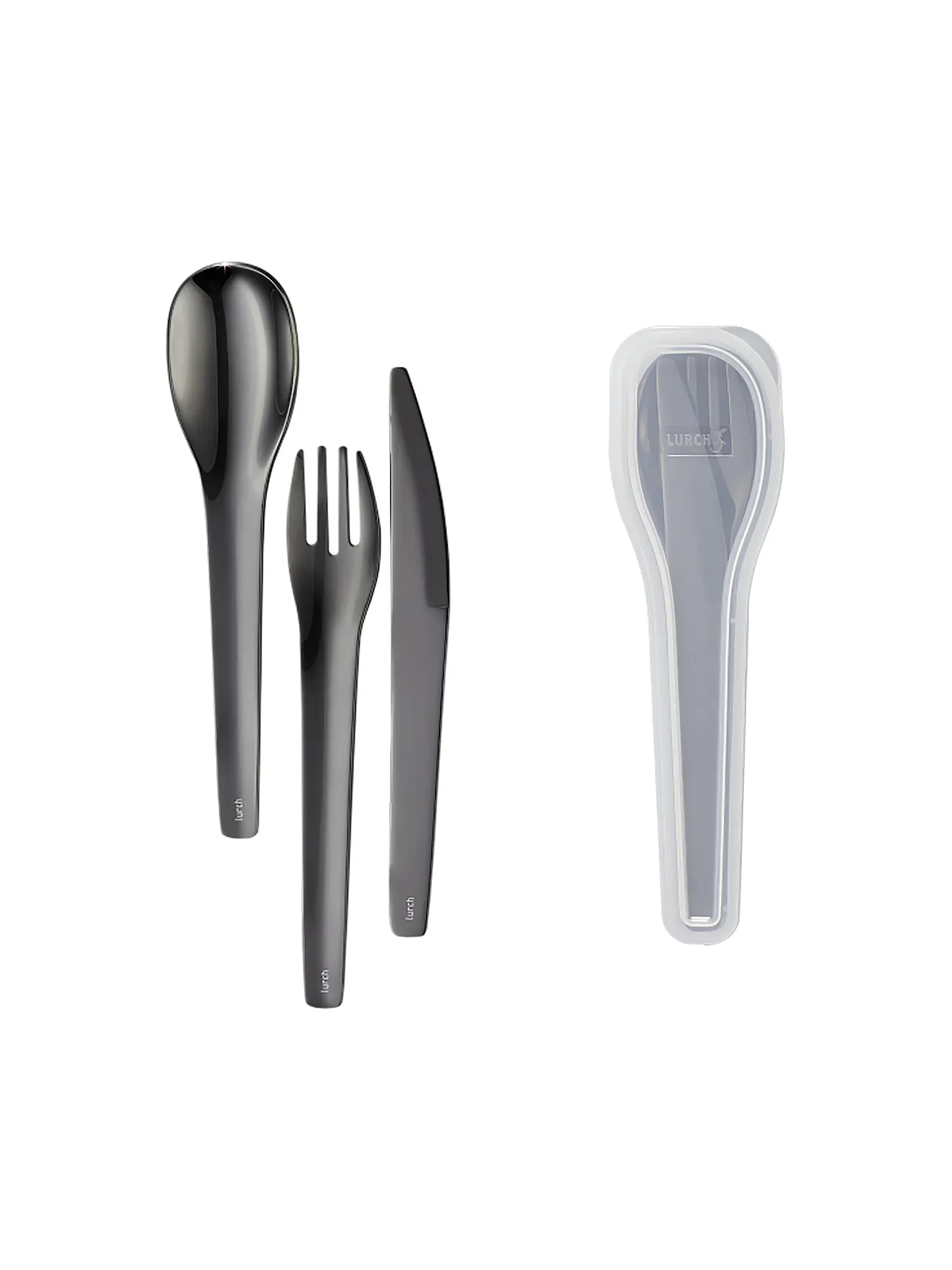LURCH | Besteck-TO-GO Edelstahl 3tlg bronze inkl. Aufbewahrungs-Box | grau
